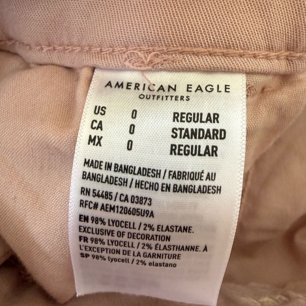 American Eagle Pink Mid-Rise Baggy Wide Leg Pants - Picture 7 of 7